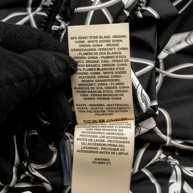 Hermes Size 36 Doudoune Courte Jacket Polyester Toile Plume Black