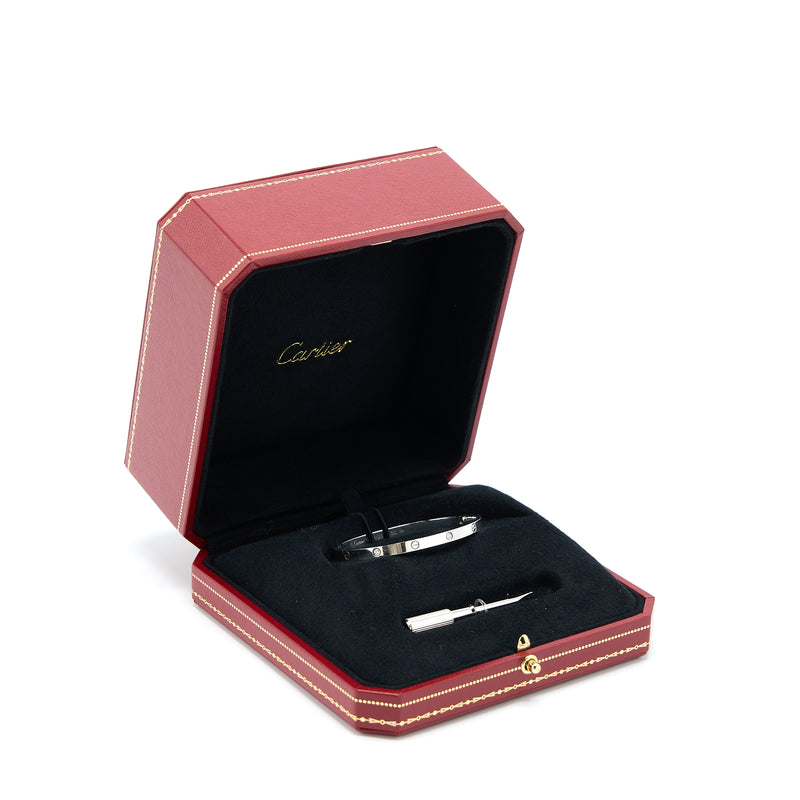 Cartier Size 15 Love Bracelet Small Model White Gold 6 Diamonds