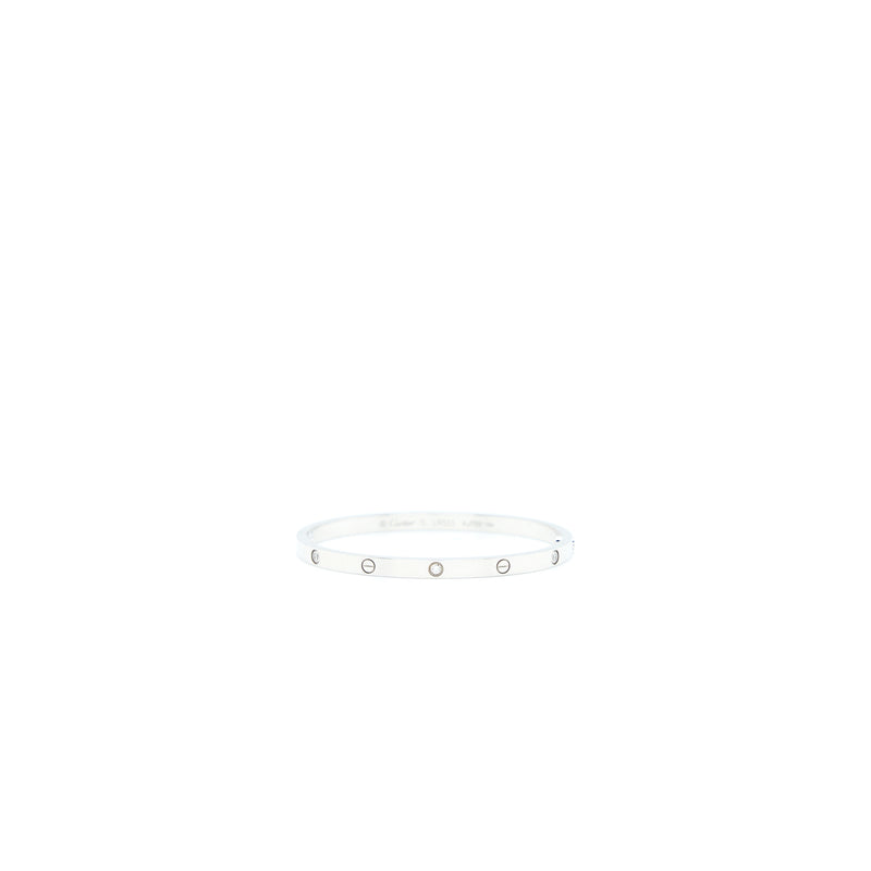Cartier Size 15 Love Bracelet Small Model White Gold 6 Diamonds