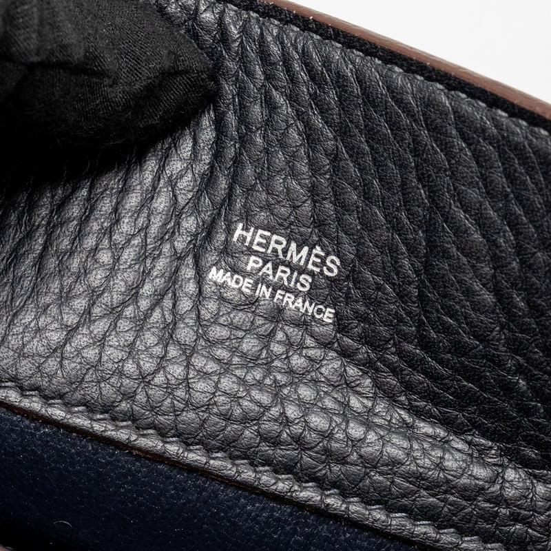 Hermes So Kelly 22 Clemence gris etain SHW stamp square O