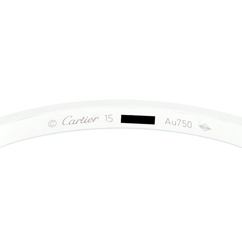 Cartier Size 15 Love Bracelet Small Model White Gold 6 Diamonds