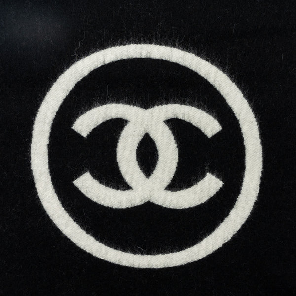 Chanel Letter/ CC Logo Cashmere Scarf Black/White