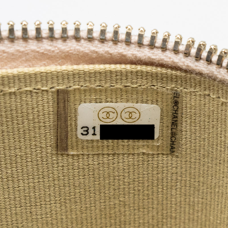 Chanel pearl crush Mini vanity with chain lambskin light pink GHW
