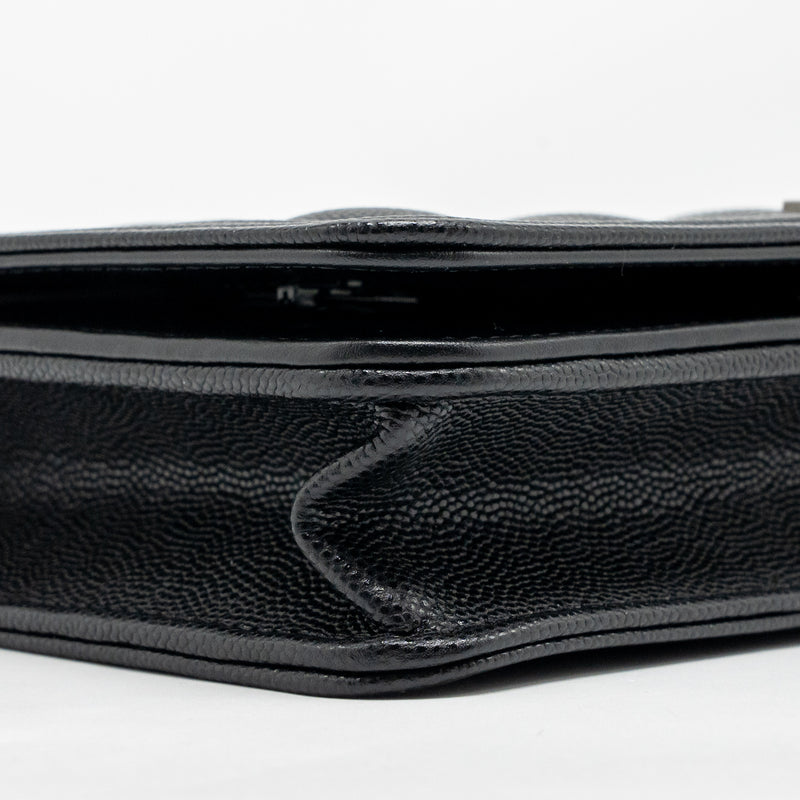 Chanel Boy wallet on chain caviar black ruthenium SHW (microchip)