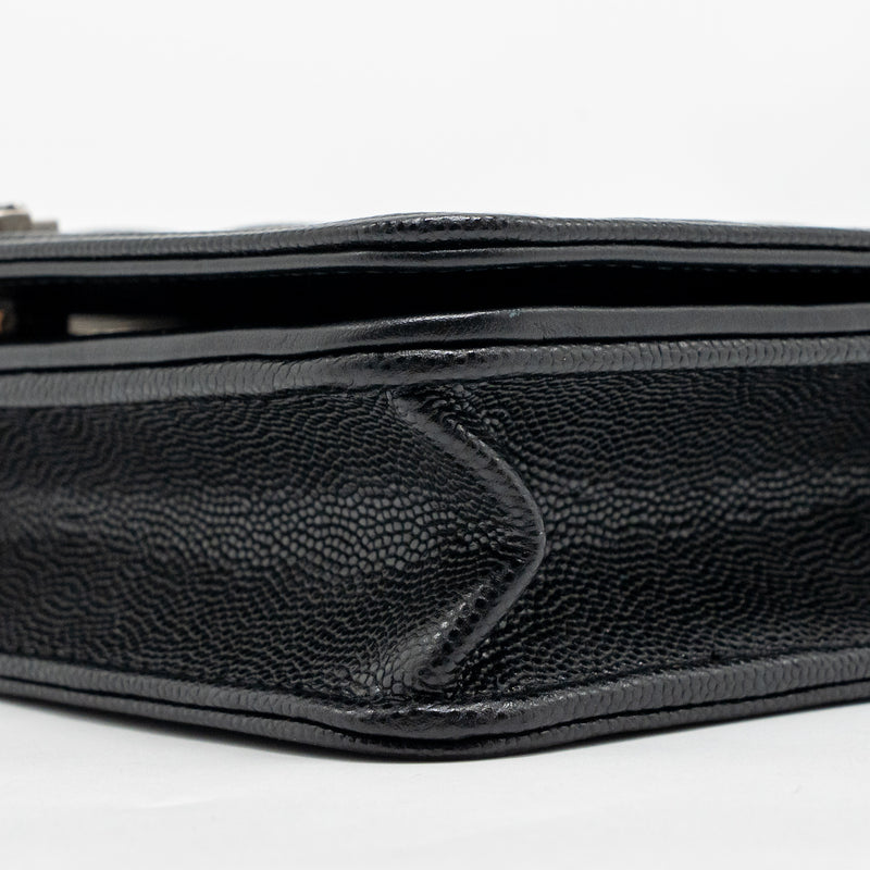 Chanel Boy wallet on chain caviar black ruthenium SHW (microchip)