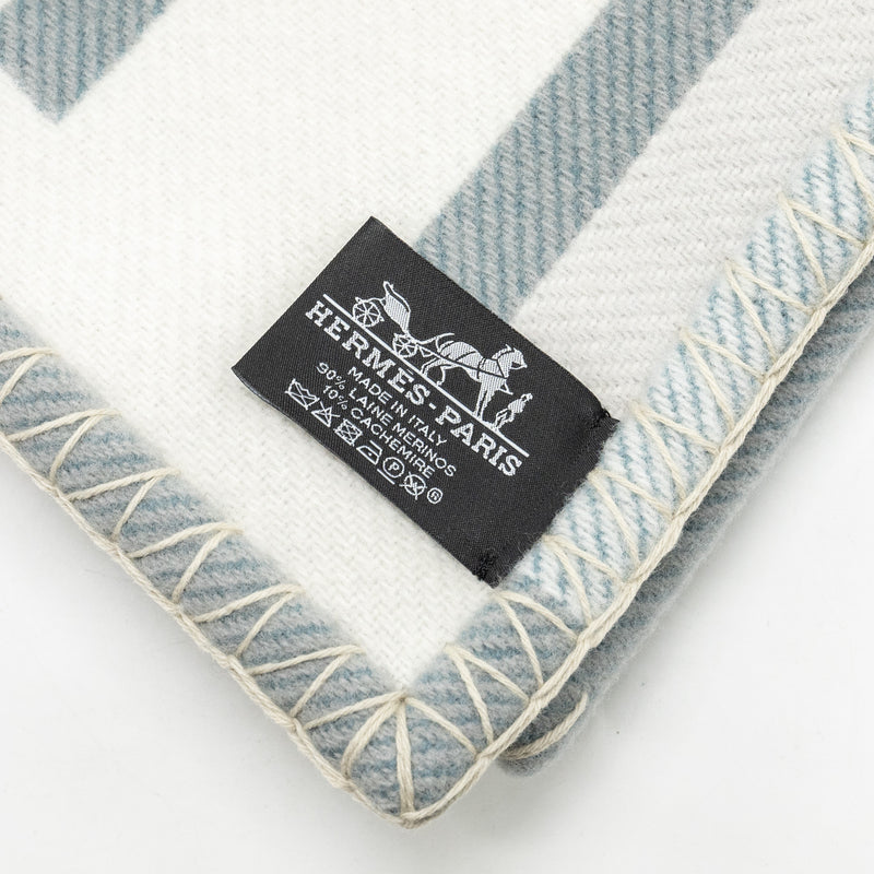 Hermes Ithaque Blanket Wool/Cashmere Gris/Perle