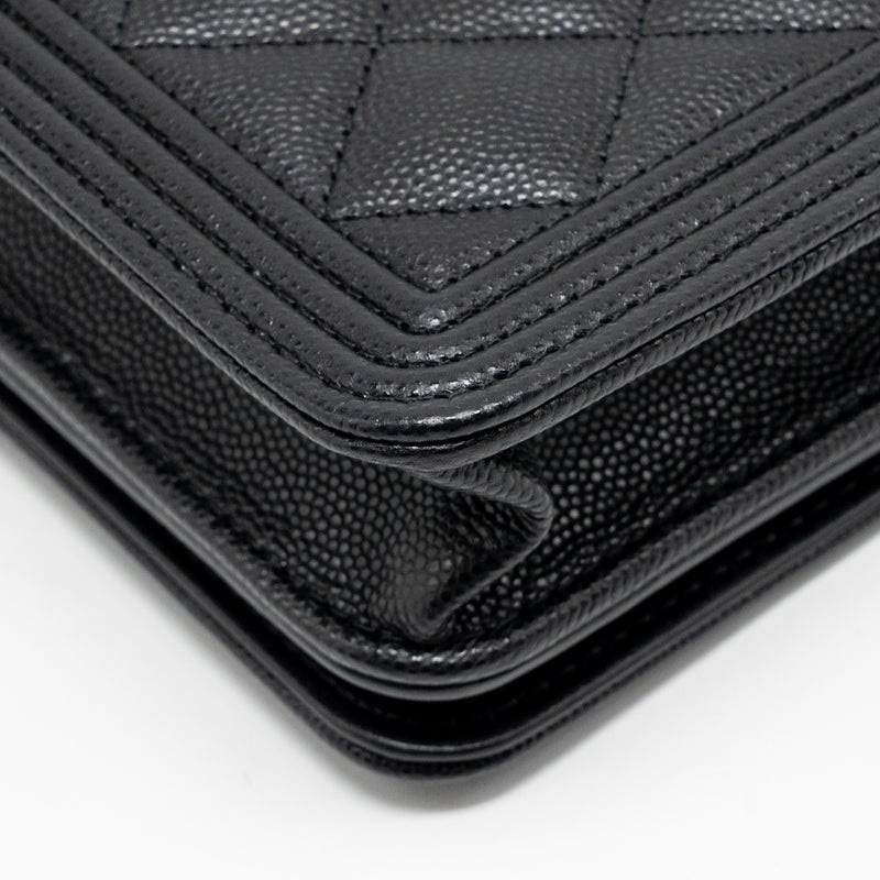 Chanel Boy wallet on chain caviar black ruthenium SHW (microchip)