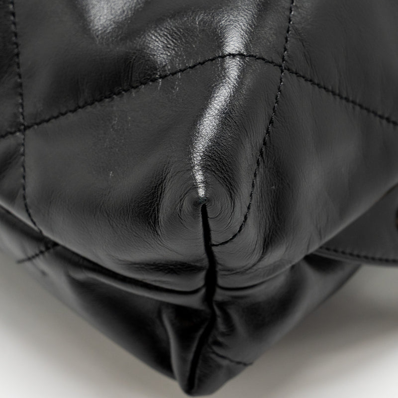 Chanel 22 Backpack Gold Letter Logo Shiny Calfskin Black GHW(microchip)
