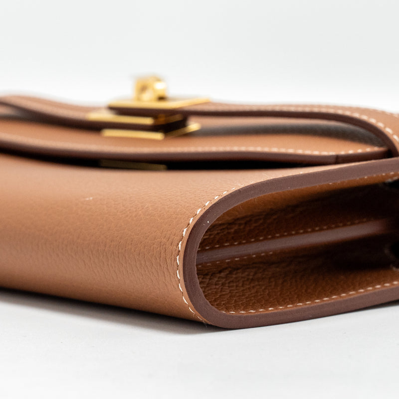 Hermes Kelly to Go Evercolor Gold GHW Stamp B