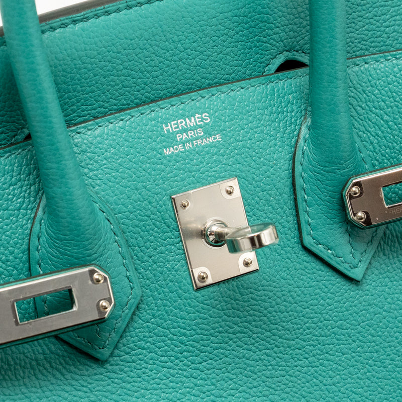 Hermes Birkin 25 Taurillon Novello Vert Verona/Rose Lipstick SHW Stamp Y