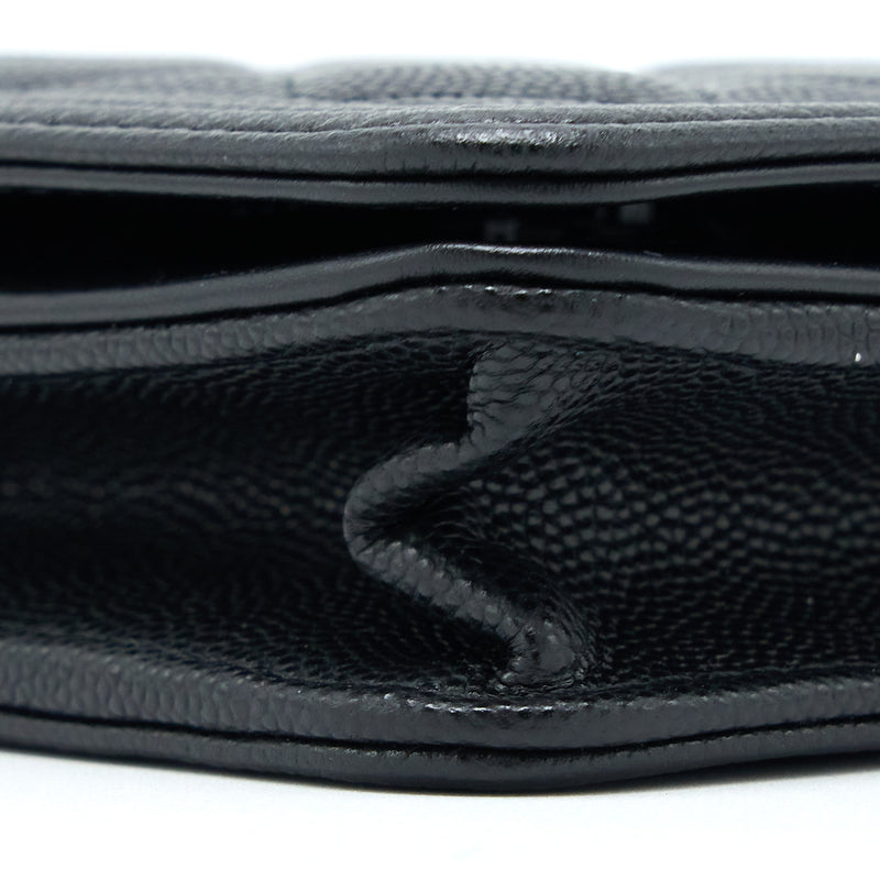 Chanel Boy Wallet on Chain Caviar Black GHW (Microchip)