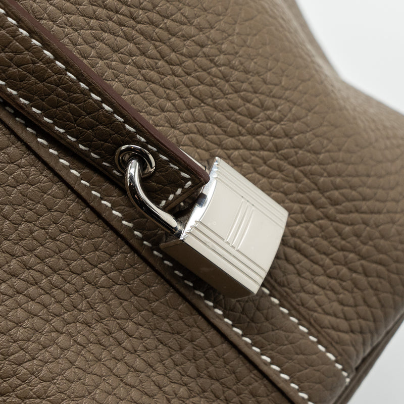 Hermes picotin 18 lock bag clemence etoupe SHW stamp Z