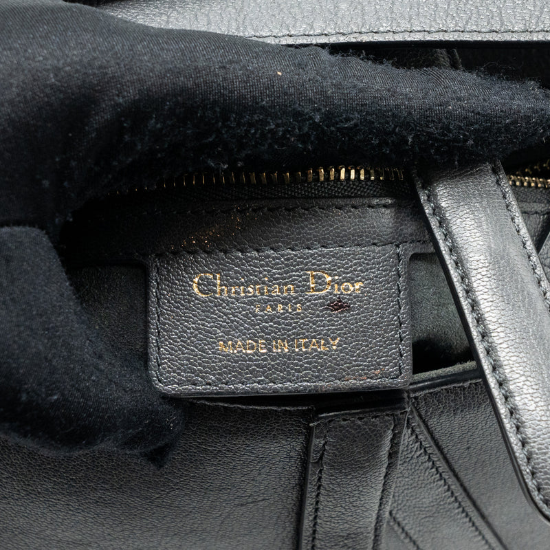 Dior Medium Saddle Bag GoatSkin Dark Grey GHW