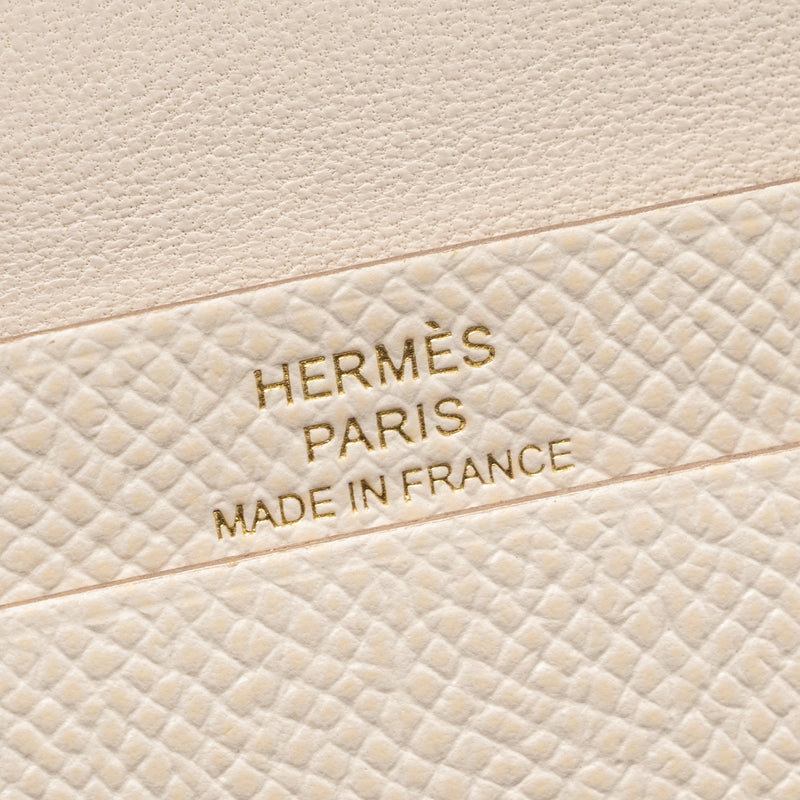 Hermes bearn mini wallet epsom craie RGHW stamp D