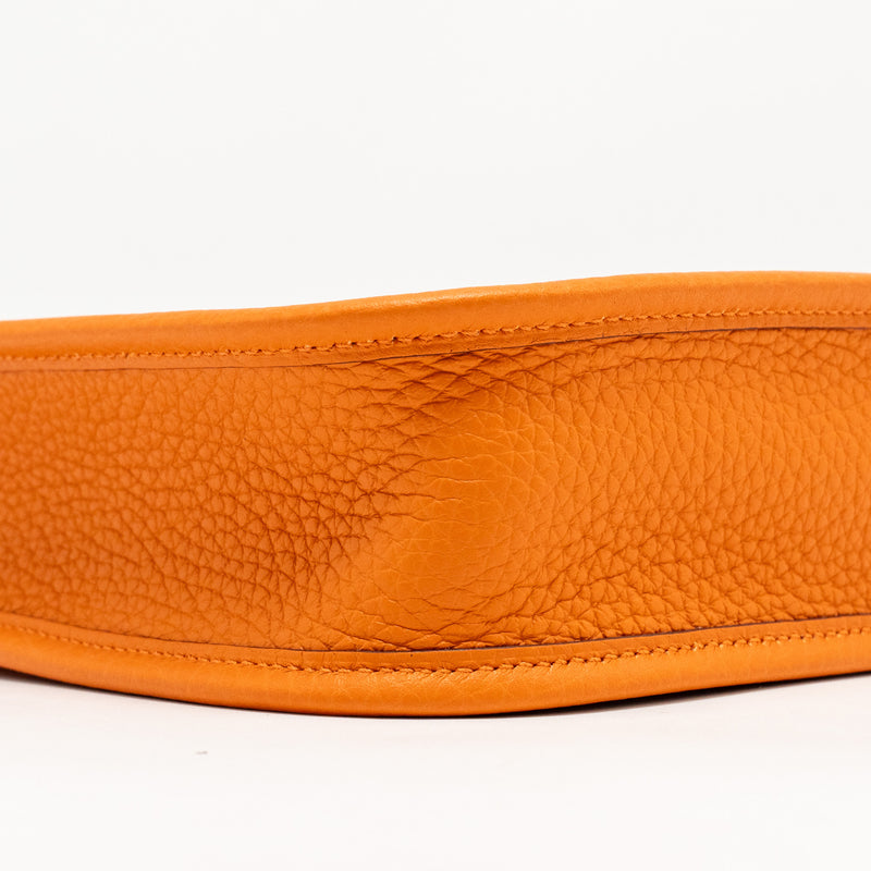 Hermes Mini Evelyn Clemence Orange SHW Stamp W