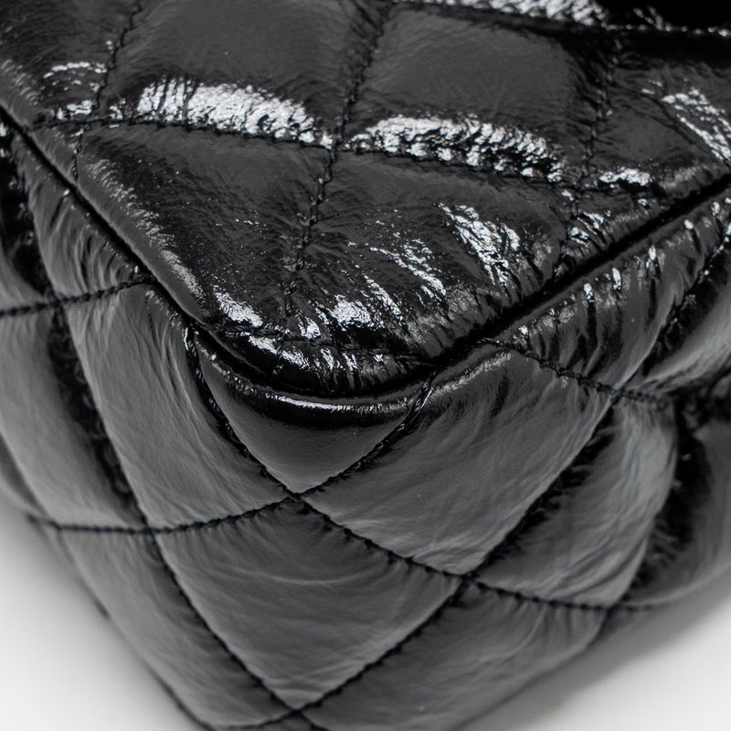 Chanel 23C Small Hobo Bag Shiny Calfskin Black Brushed GHW (Microchip)