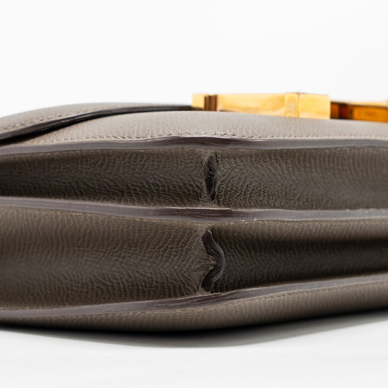 Hermes Mini Constance Epsom Gris Etain RGHW Stamp A