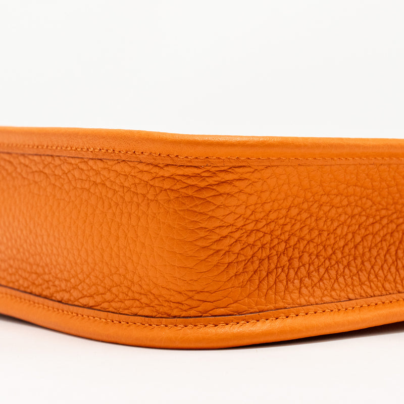 Hermes Mini Evelyn Clemence Orange SHW Stamp W