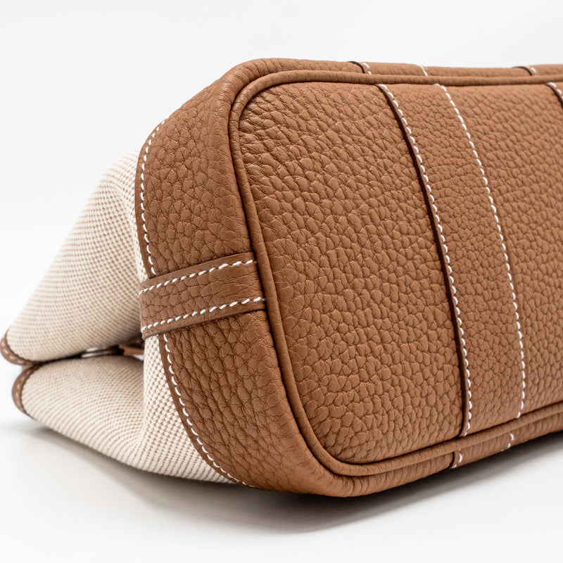 Hermes neo garden party 23 canvas/negonda ecru-beige/gold SHW stamp K