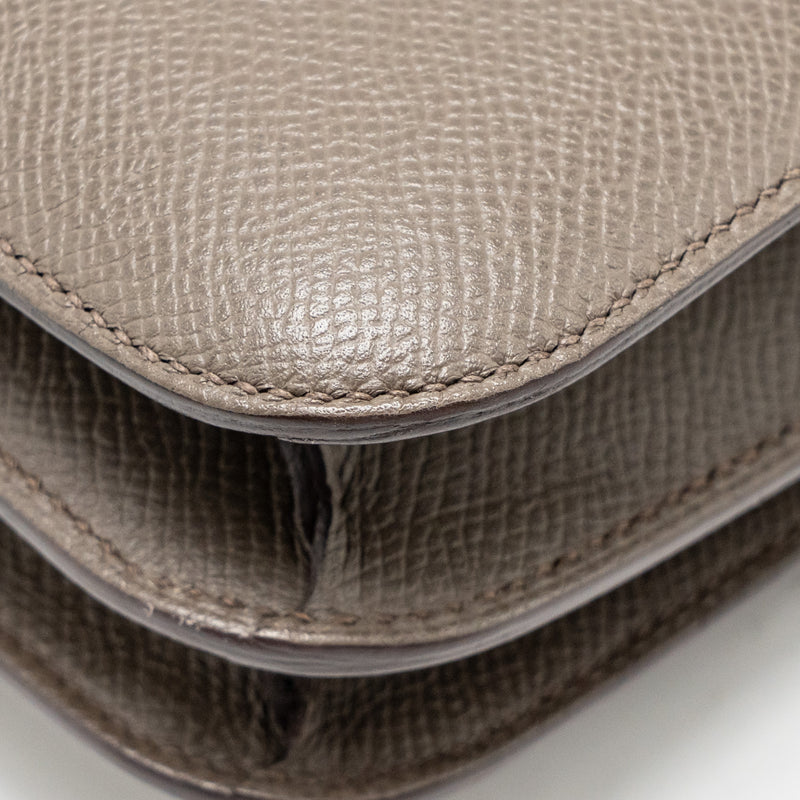 Hermes Mini Constance Epsom Gris Etain RGHW Stamp A