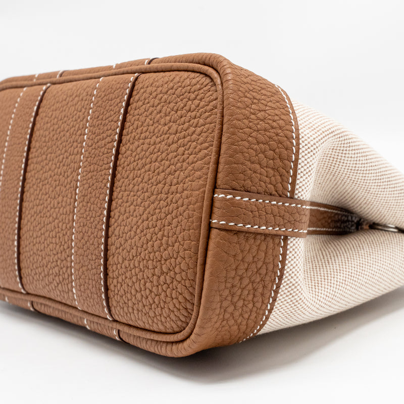 Hermes neo garden party 23 canvas/negonda ecru-beige/gold SHW stamp K