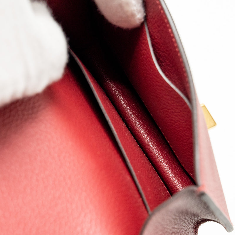 Hermes Constance Slim Evercolor K1 Rouge Grenat GHW Stamp