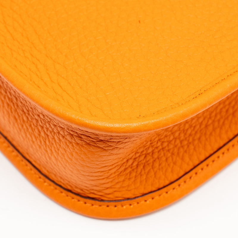 Hermes Mini Evelyn Clemence Orange SHW Stamp W