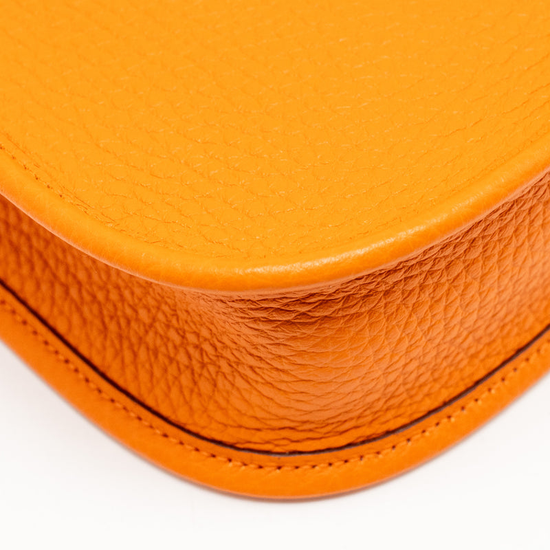 Hermes Mini Evelyn Clemence Orange SHW Stamp W