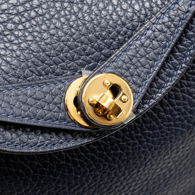Hermes Mini Lindy Clemence Blue Nuit GHW Stamp B