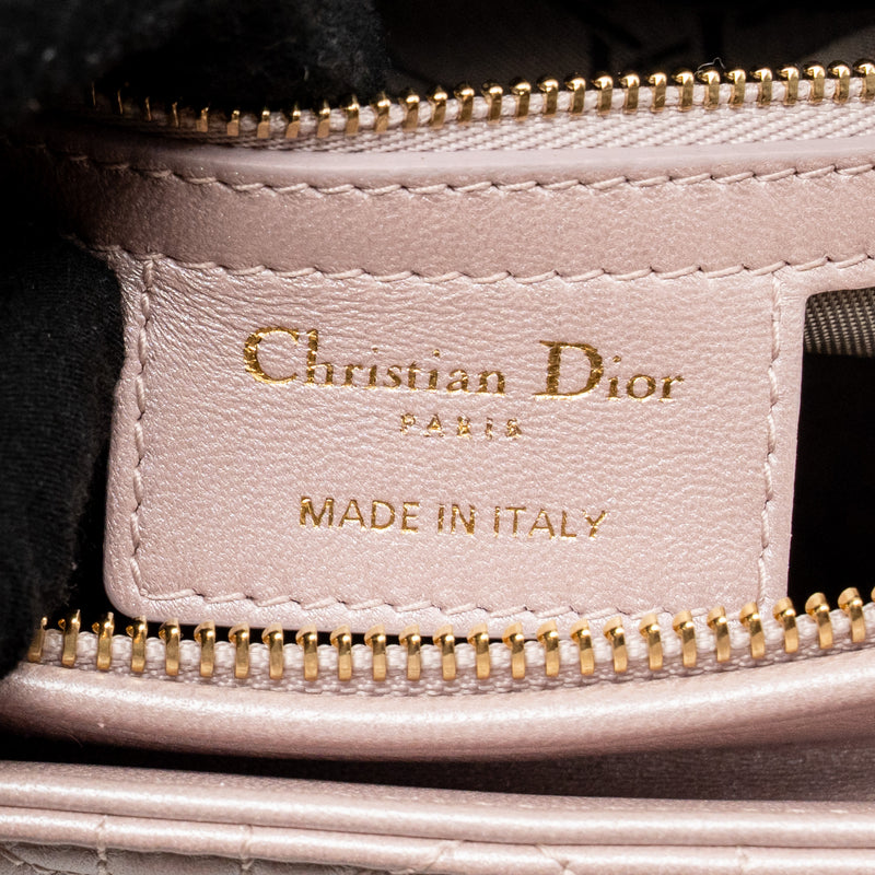 Dior Medium Lady Dior Lambskin Iridescent Pink LGHW