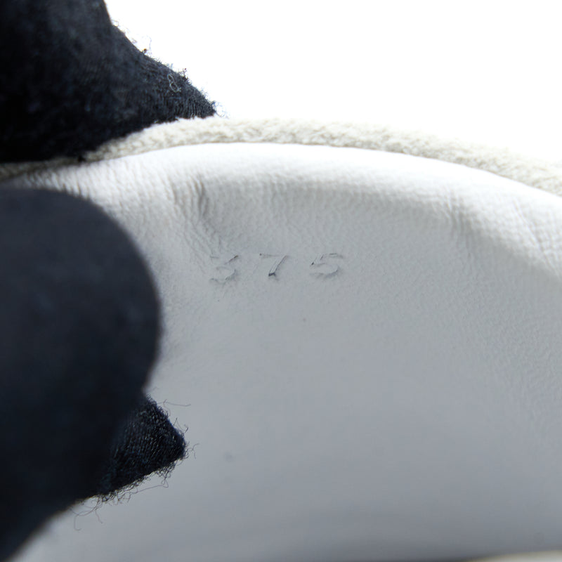 Hermes Size 37.5 Bouncing Sneakers Suede/Goatskin Noir/Blanc