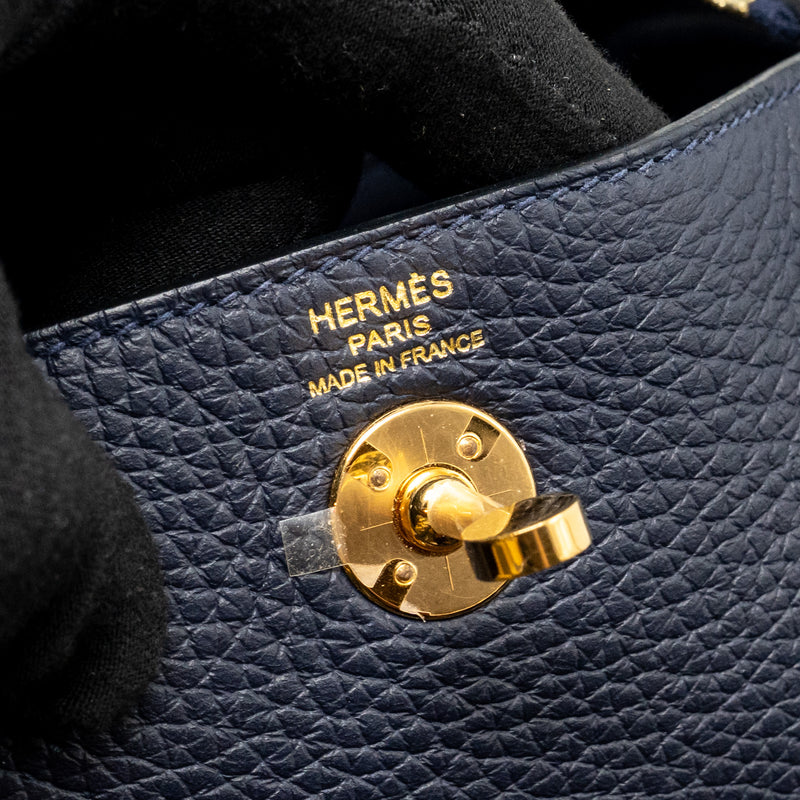 Hermes Mini Lindy Clemence Blue Nuit GHW Stamp B