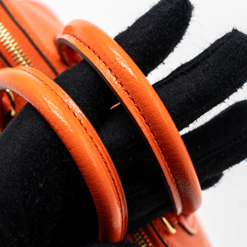 Hermes Mini Bolide Chevre Mysore Poppy Orange GHW Stamp A