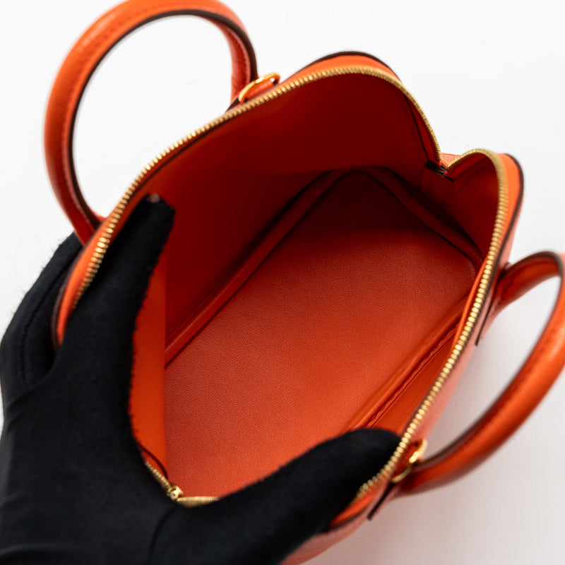 Hermes Mini Bolide Chevre Mysore Poppy Orange GHW Stamp A