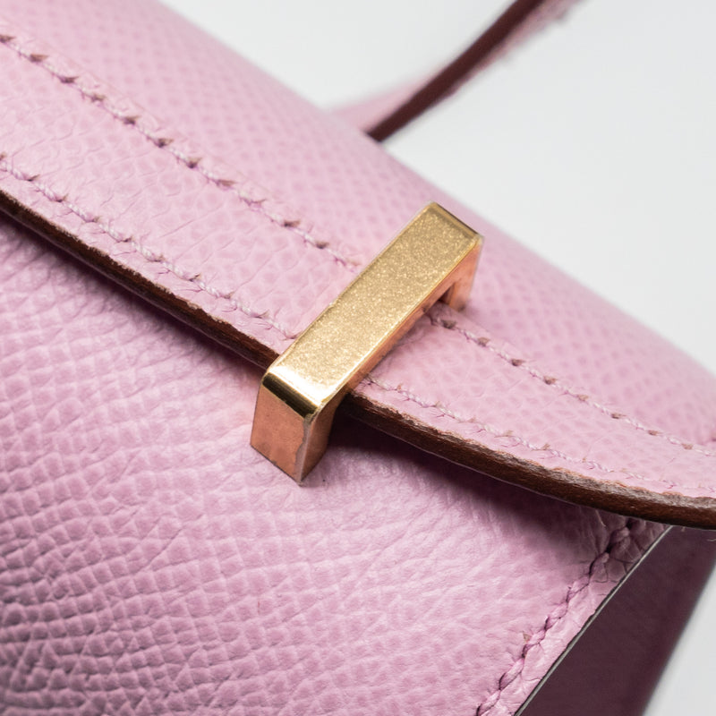 Hermes mini constance epsom mauve Sylvestre RGHW stamp U