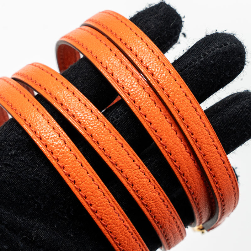 Hermes Mini Bolide Chevre Mysore Poppy Orange GHW Stamp A