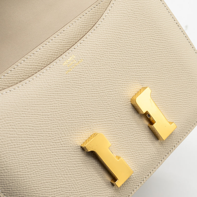 Hermes mini constance Epsom Craie GHW Stamp B