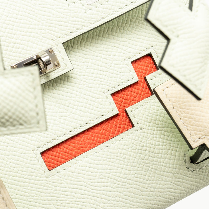 Hermes Kelly Dole Picto Epsom vert fizz / nata / rose Texas SHW stamp B
