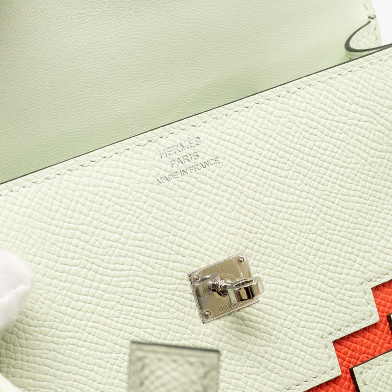 Hermes Kelly Dole Picto Epsom vert fizz / nata / rose Texas SHW stamp B