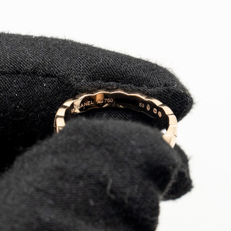 Chanel size 53 coco crush ring mini version quilted motif beige Gold