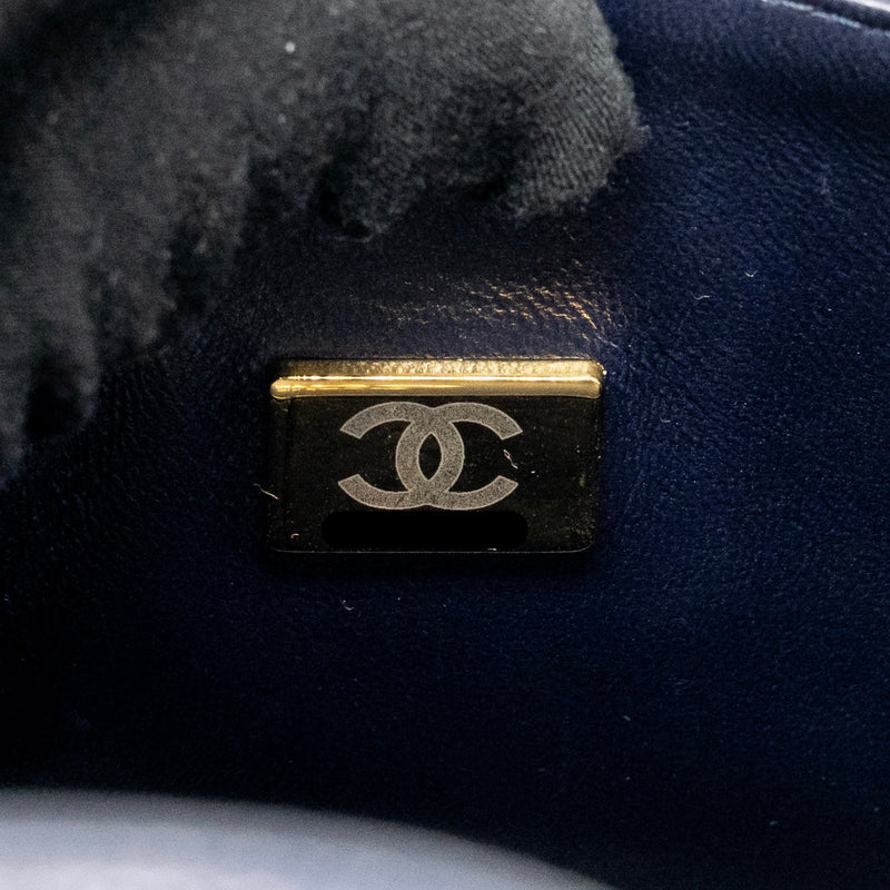 Chanel Small Classic Double Flap Bag Caviar Navy GHW (microchip)
