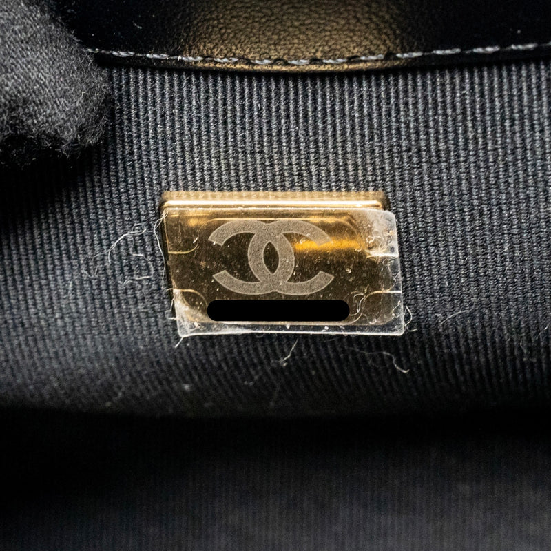 Chanel flap vanity with chain lambskin black LGWH (microchip)