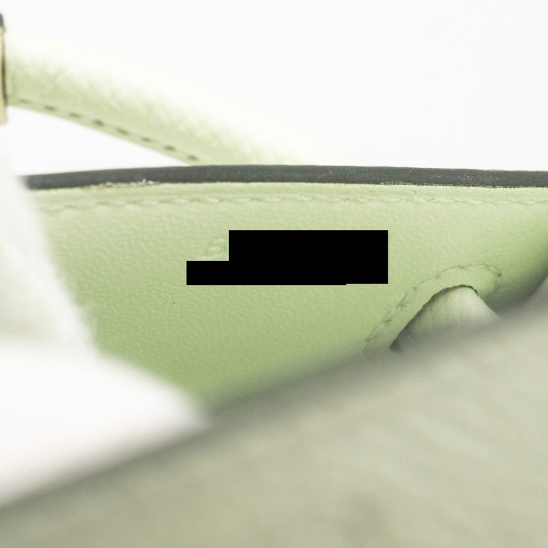 Hermes Kelly Dole Picto Epsom vert fizz / nata / rose Texas SHW stamp B