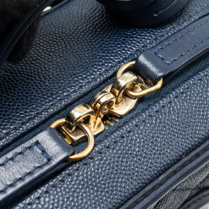 Chanel mini filigree camera bag caviar dark blue GHW