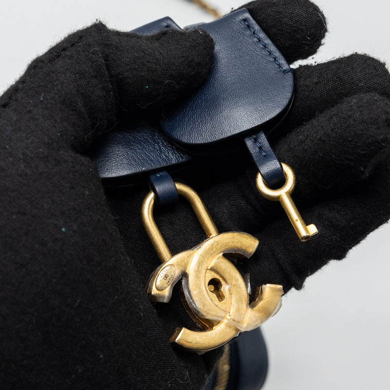 Chanel mini filigree camera bag caviar dark blue GHW