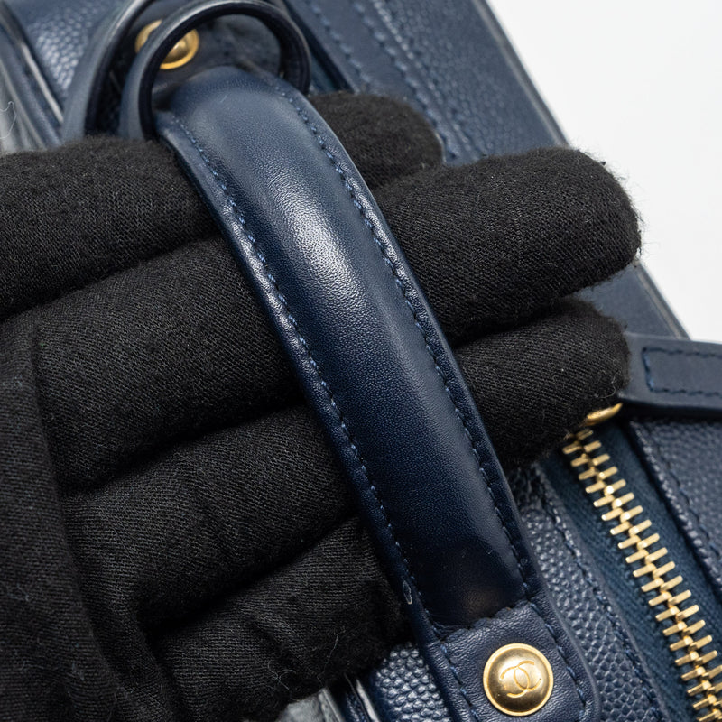 Chanel mini filigree camera bag caviar dark blue GHW