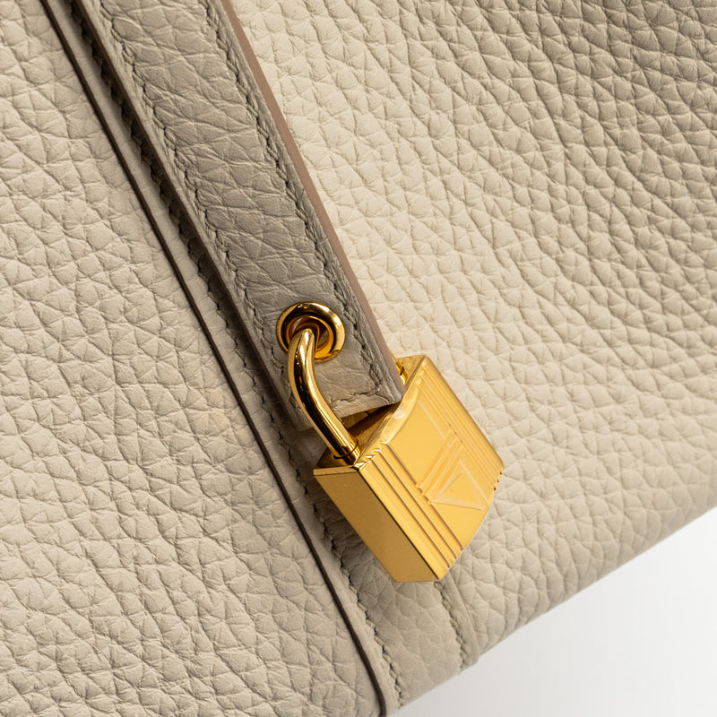 Hermes Picotin 22 lock bag Clemence Beton GHW Stamp U