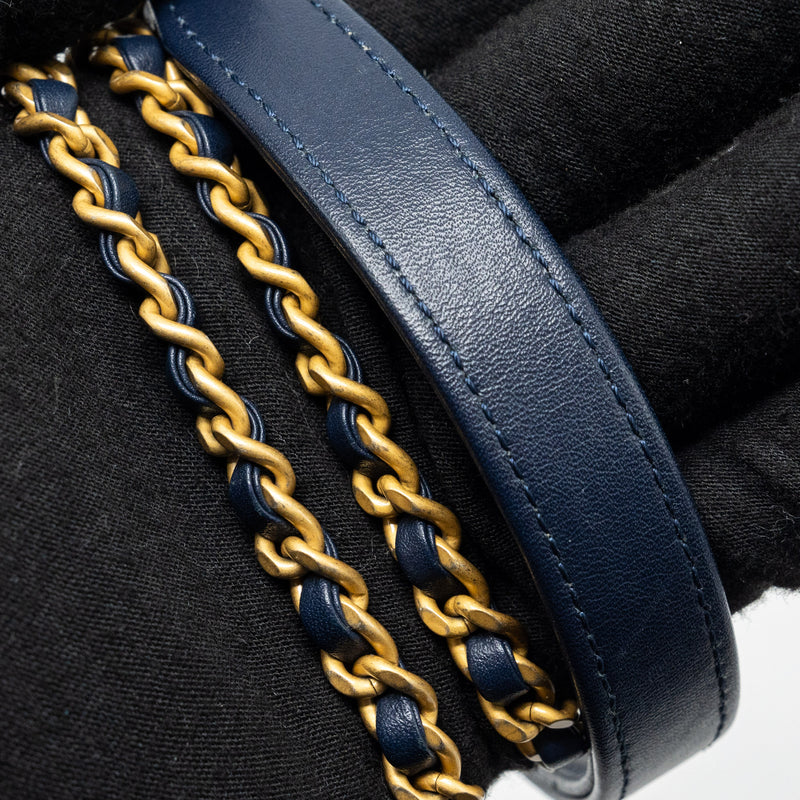 Chanel mini filigree camera bag caviar dark blue GHW