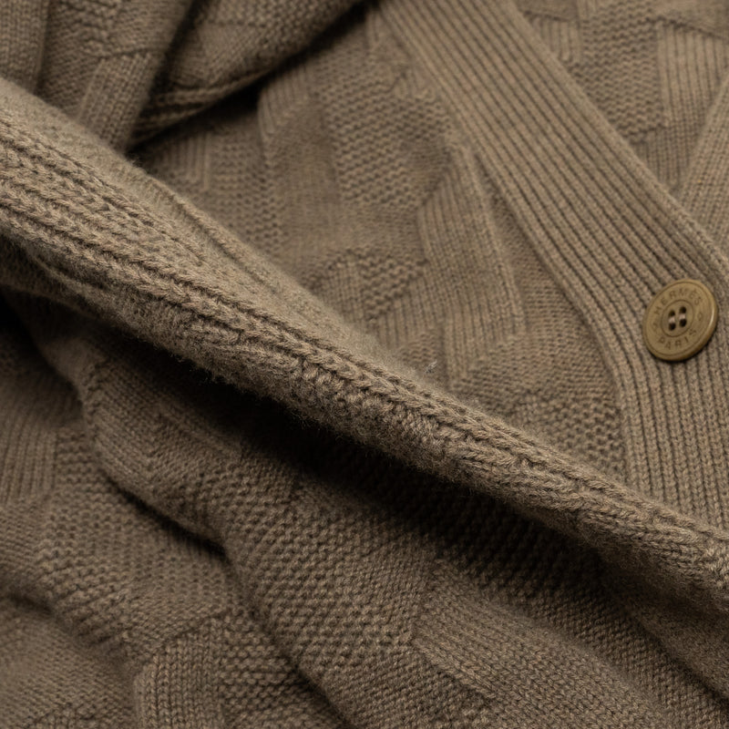 Hermes Size 36 H Pattern Cardigan Virgin Wool Grey