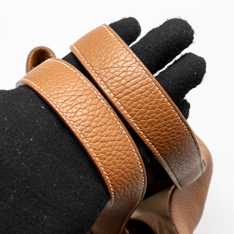 Hermes Picotin 22 Lock Bag Clemence/Swift Gold/Blue Brume Handle SHW Stamp Z